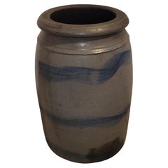 19thc Striped Crock Jar
