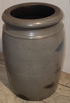 19thc Striped Crock Jar