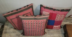 Collection of 19Thc Basket Weave Ticking Pillows -3