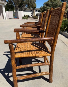 Set of Four Old Hickory Arm Chairs