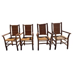 Set of Four Old Hickory Arm Chairs