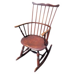 19Thc High Back Windsor Rocking Chair
