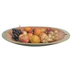 Green painted Bowl With Stone Fruit