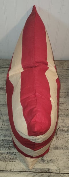 Red and White Striped Linen Pillows