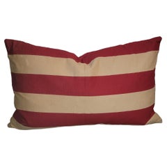 Red and White Striped Linen Pillows