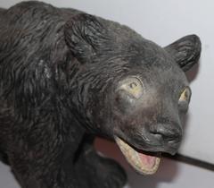 Monumental Original Painted Concrete Black Bear