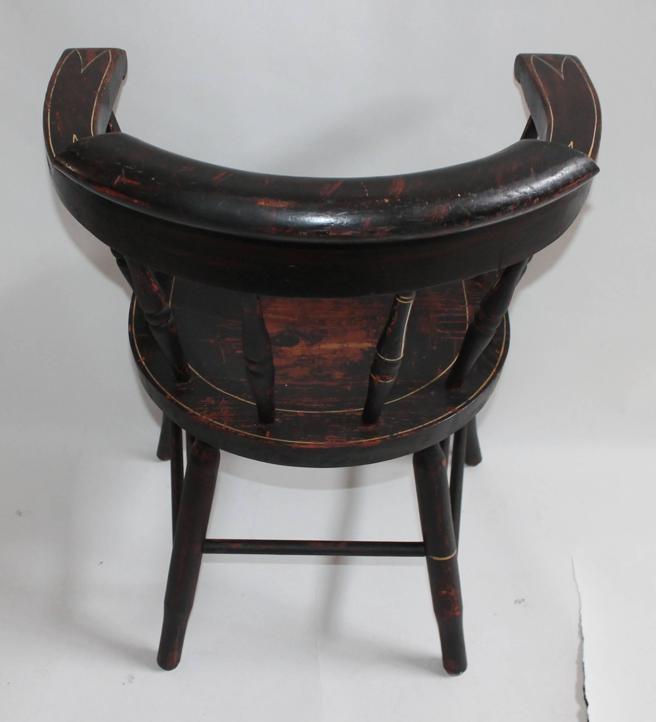 Americano Sedia da capitano decorata con vernice originale del XIX secolo con aquila e stelle in vendita
