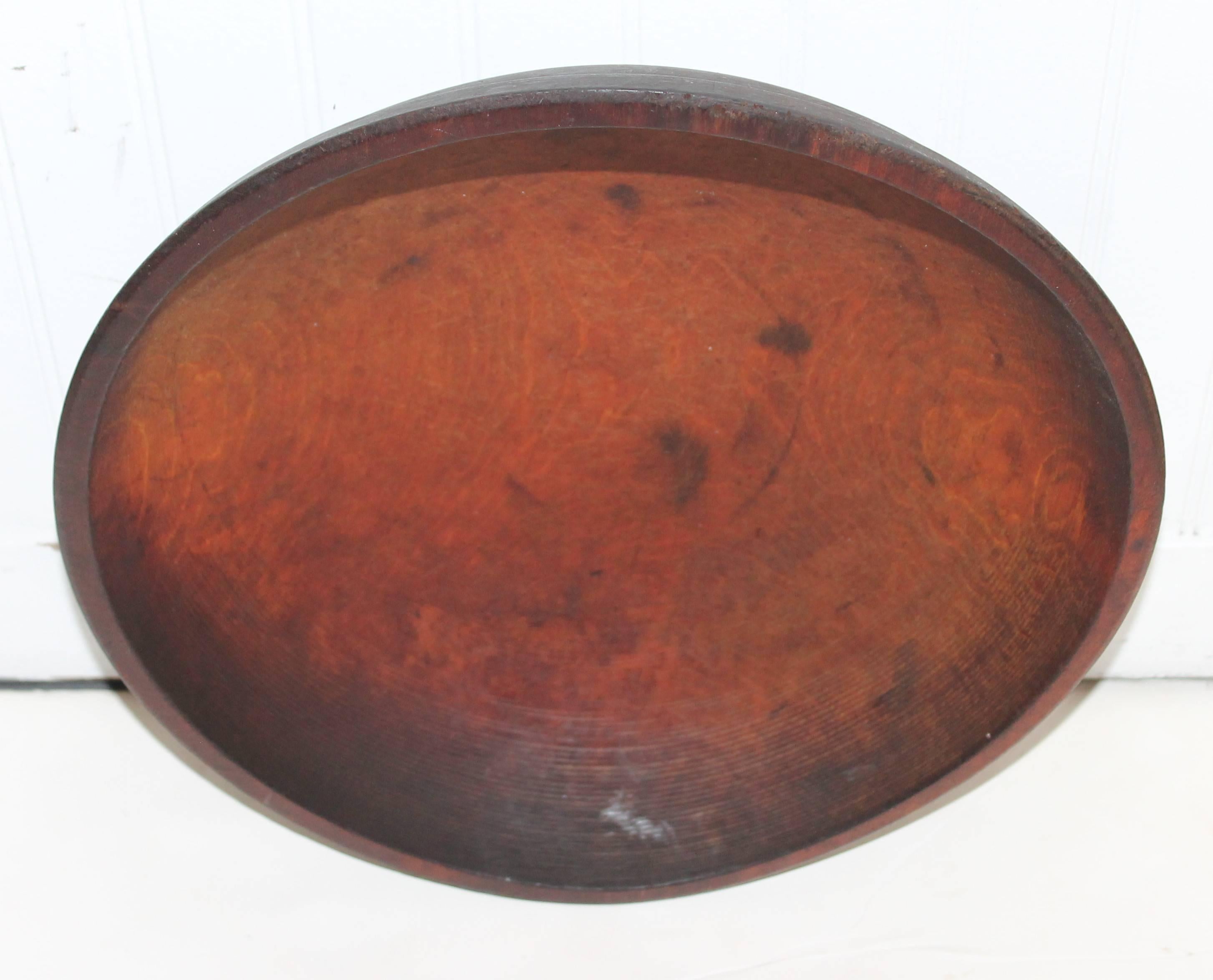 19th Century Wood Butter Bowl with Collection, 24 Pieces Stone Fruit 2