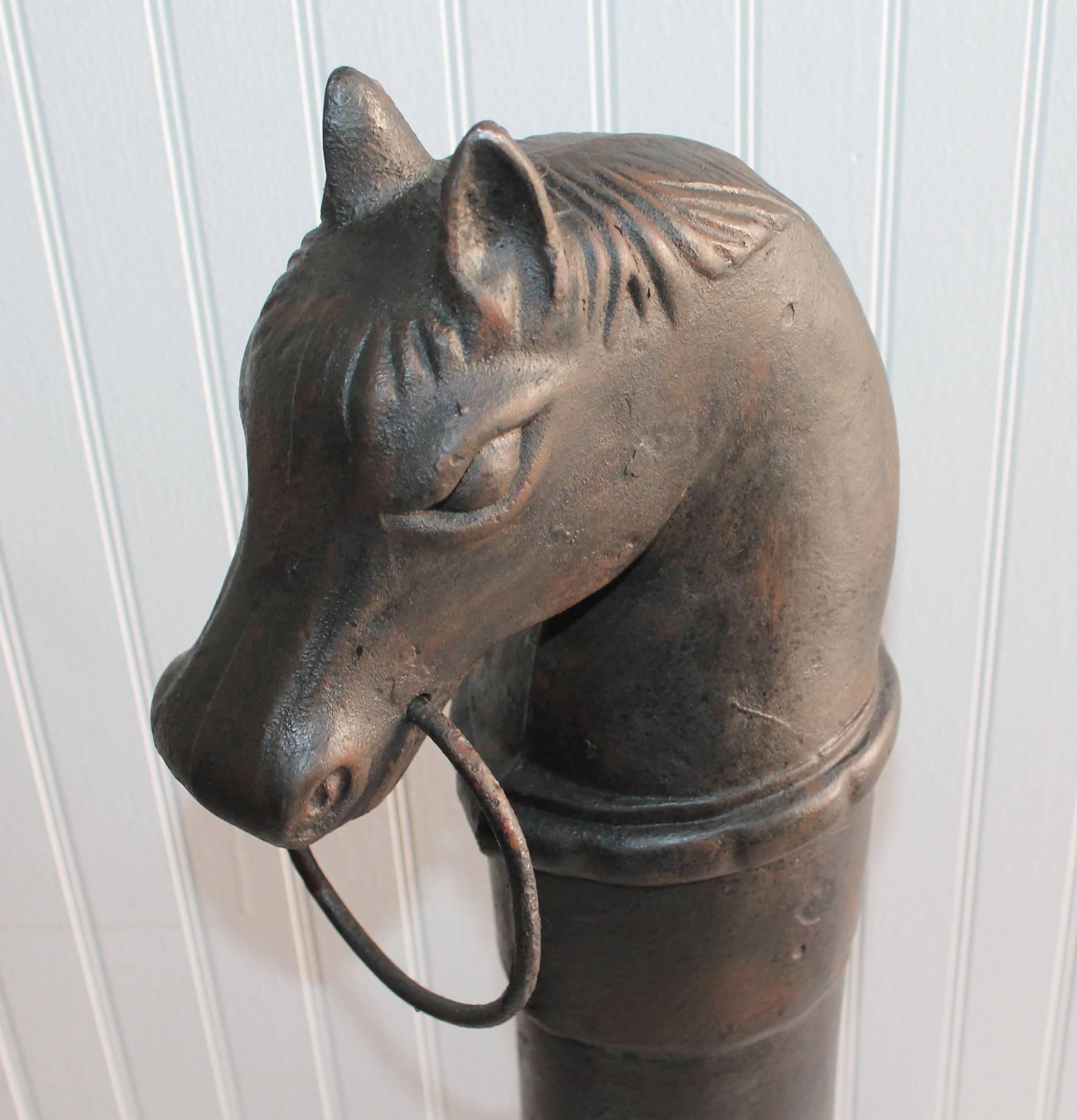 Adirondack 19th Century Cast Iron Painted Horse Hitching Post
