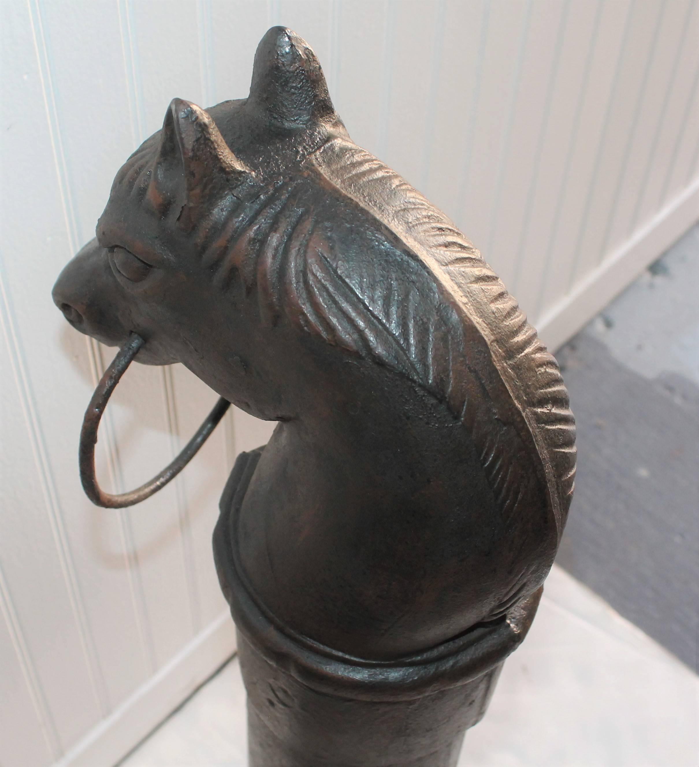 19th Century Cast Iron Painted Horse Hitching Post 3