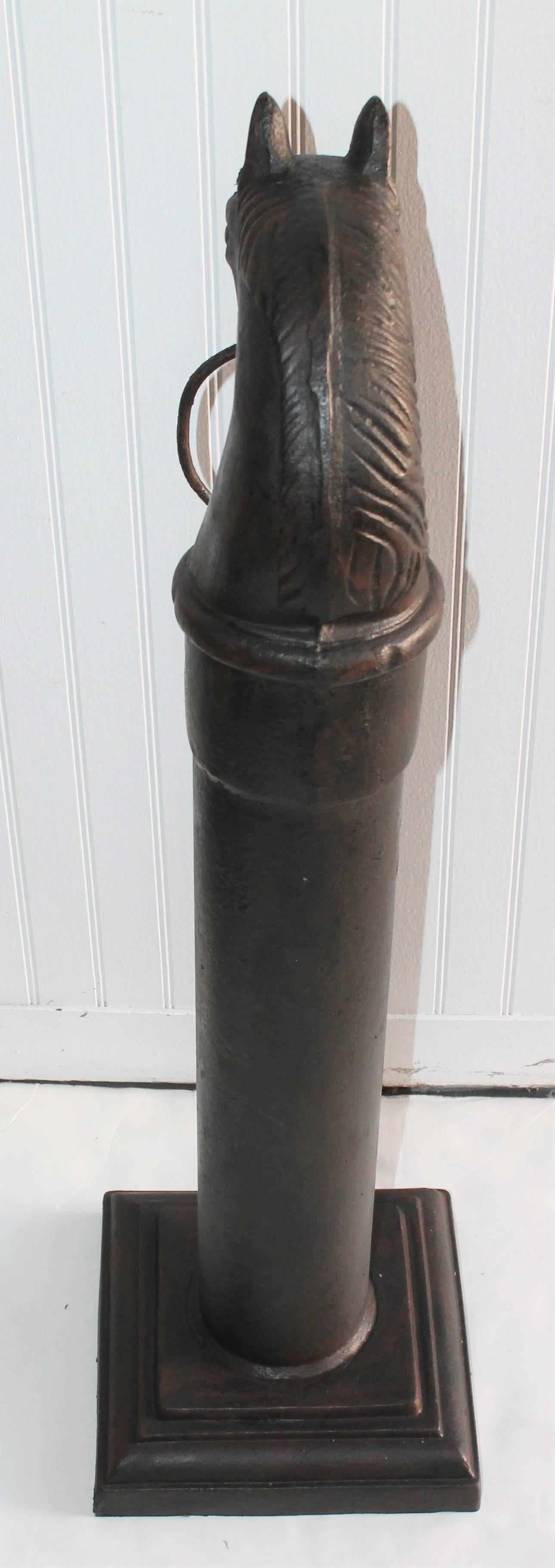 19th Century Cast Iron Painted Horse Hitching Post 4