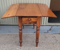 19thc Single Drawer Drop Leaf Table