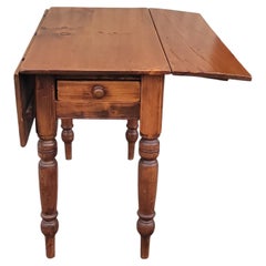 19thc Single Drawer Drop Leaf Table