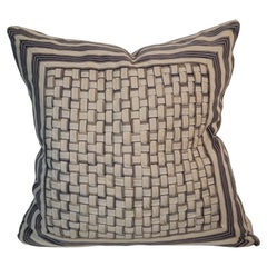 19Thc Blue & White Ticking Basket Weave Pattern