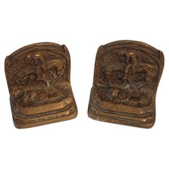 Brass Horse and Rider Bookends.