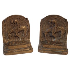 Brass Horse and Rider Bookends.