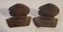 Native American Copper Chief Head Bookends