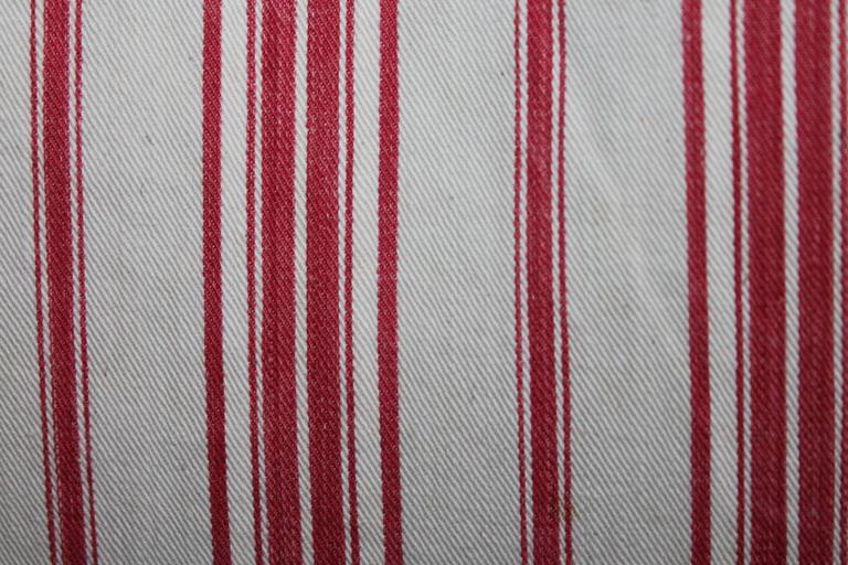 19th Century Red Ticking Pillows, Pair For Sale at 1stdibs