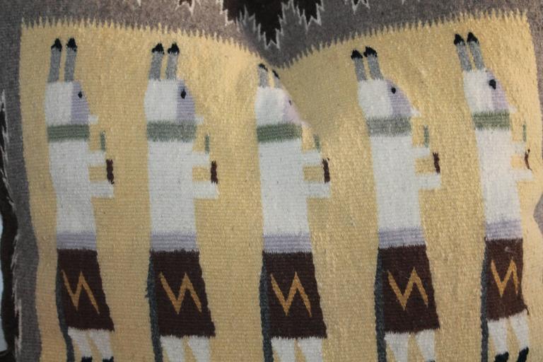 This weaving is in great condition and has a dark brown cotton linen. This weaving is in suddle colors.
This item is 28