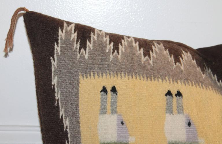 Native American Yeibechei Navajo Indian Weaving Pillow For Sale