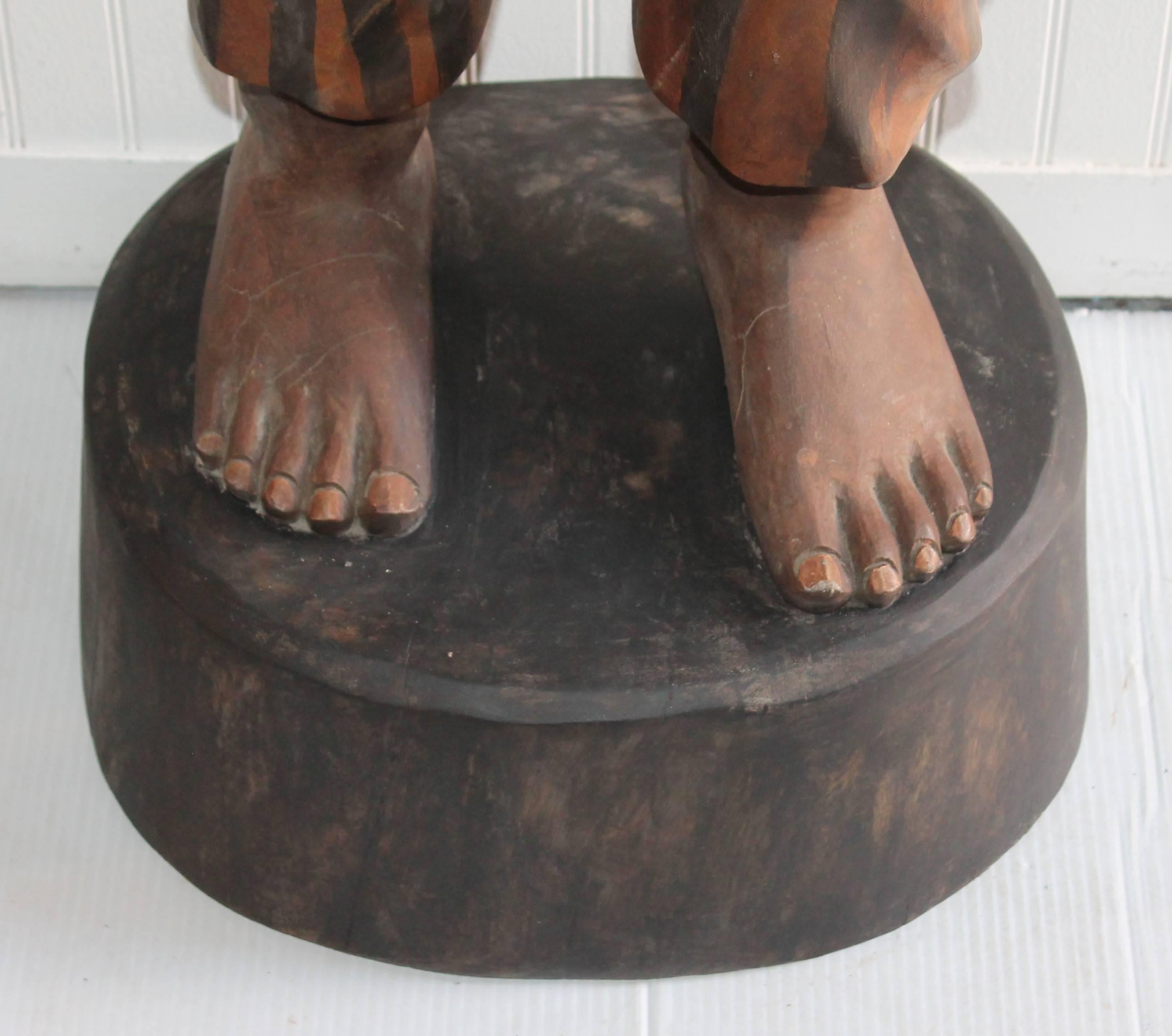 Figura di negozio di sigari del XIX secolo intagliata e dipinta a mano in vendita 1