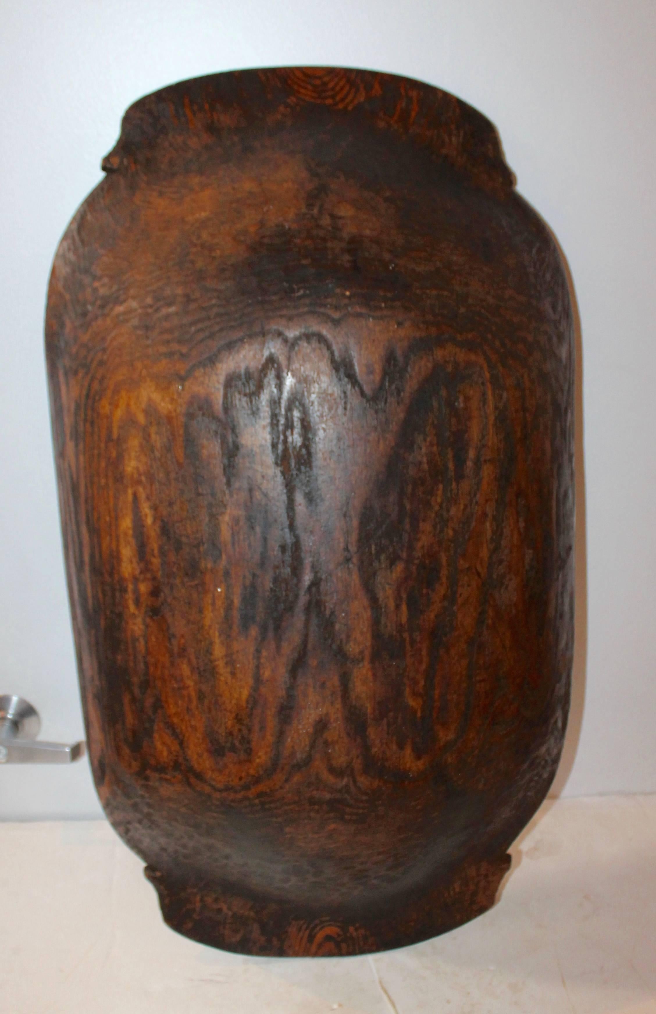 Pine Early Hand-Carved Monumental Dough Bowl