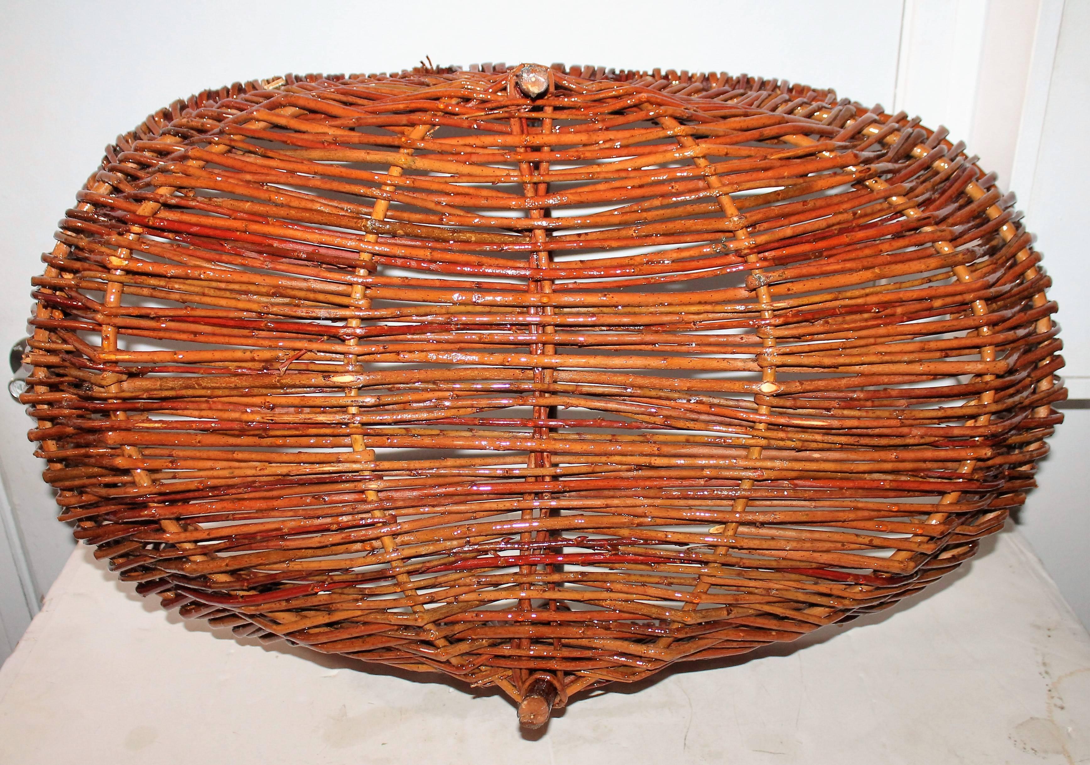 Adirondack Monumental Hickory Gathering Basket For Sale
