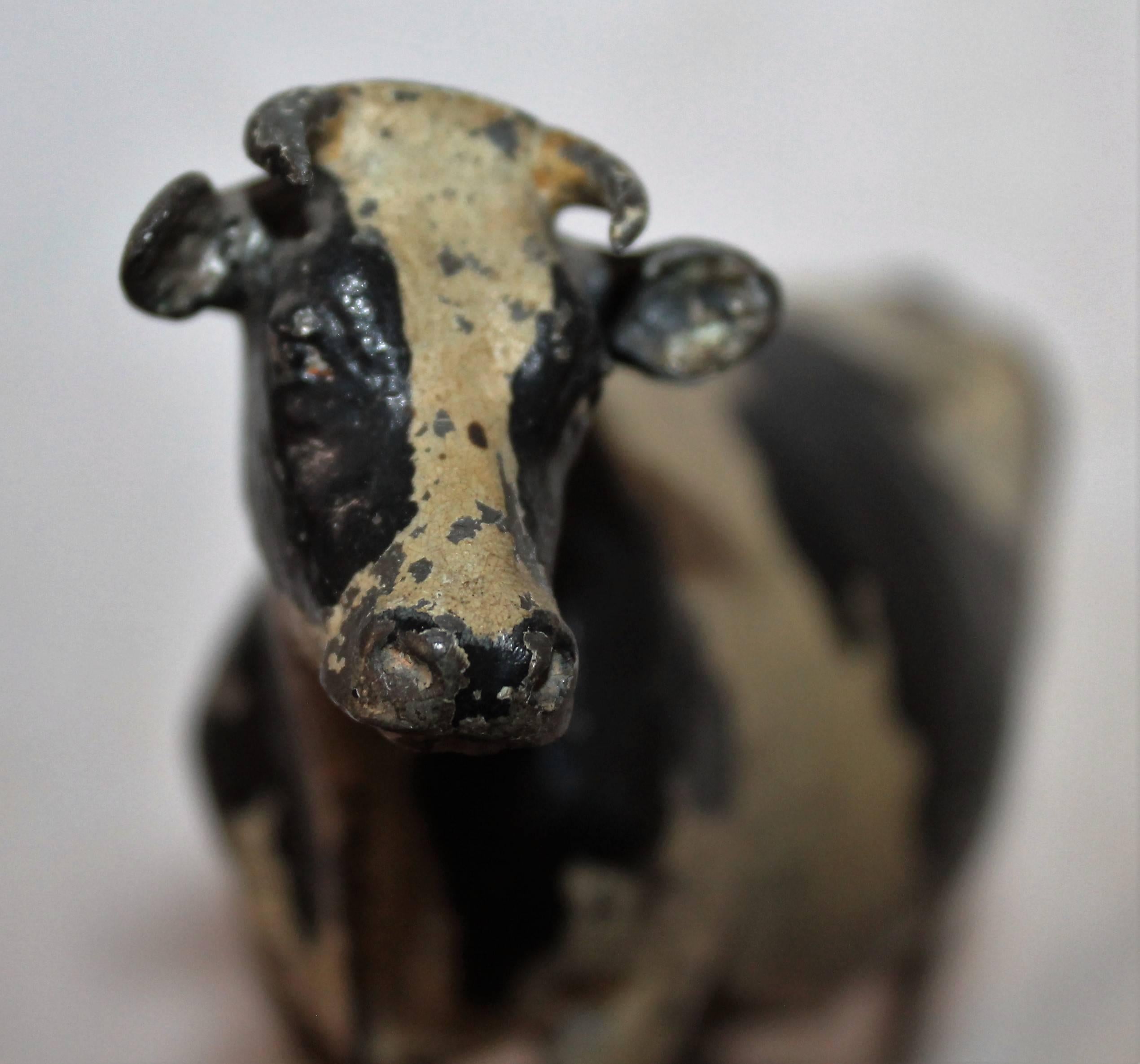 Hand-Painted Signed and Dated, 1924 Holstein-Friesman Cow Iron