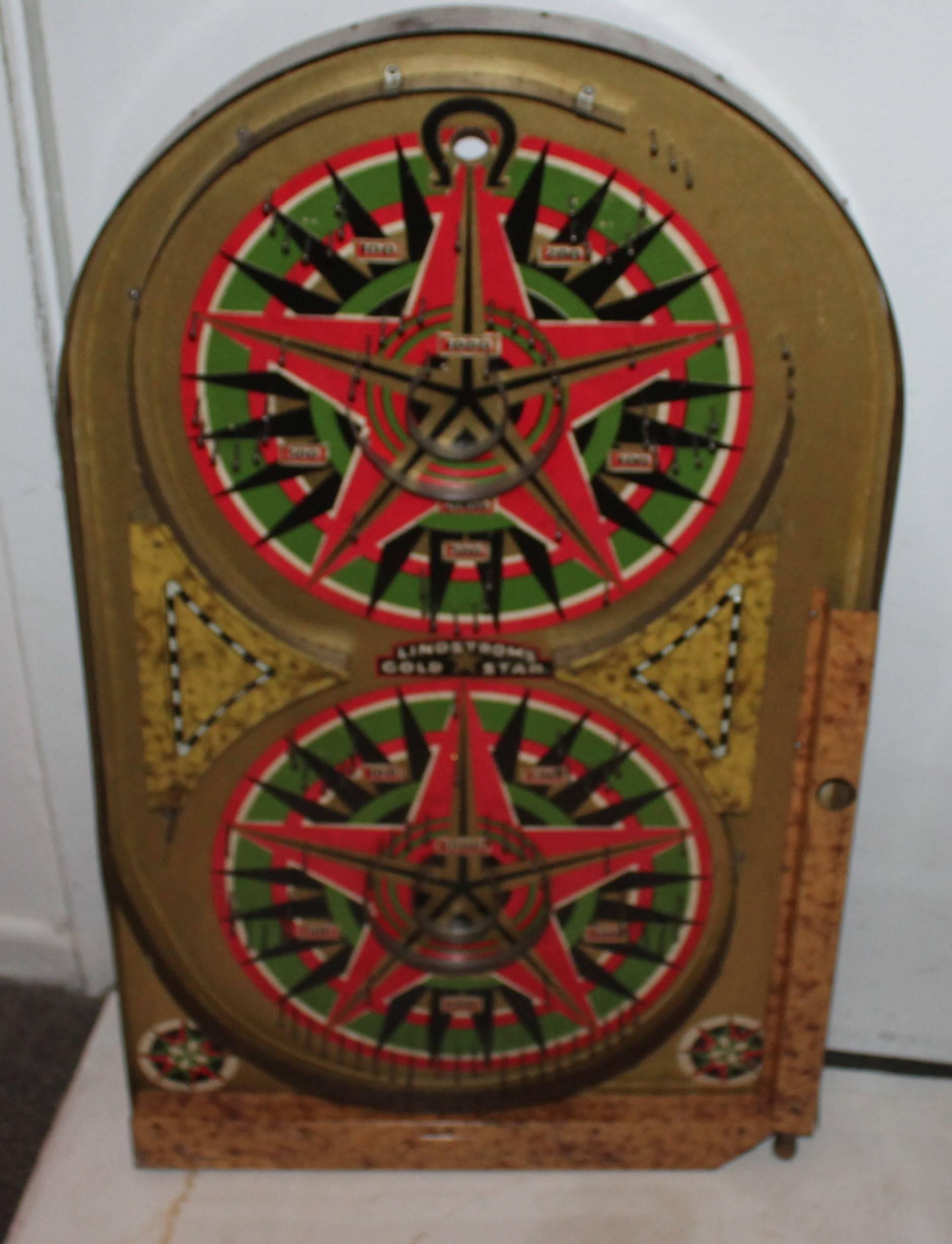 This fun tabletop game boards are in great as found condition. Lindstrom's Gold Star (signed on the reverse) , The Rocket Shot, also signed on reverse THE LINDSTROM TOY CO. , BRIDGEPORT , CONN., DEALER , SIGNED Joseph Schneider INC. NEW YORK. All in