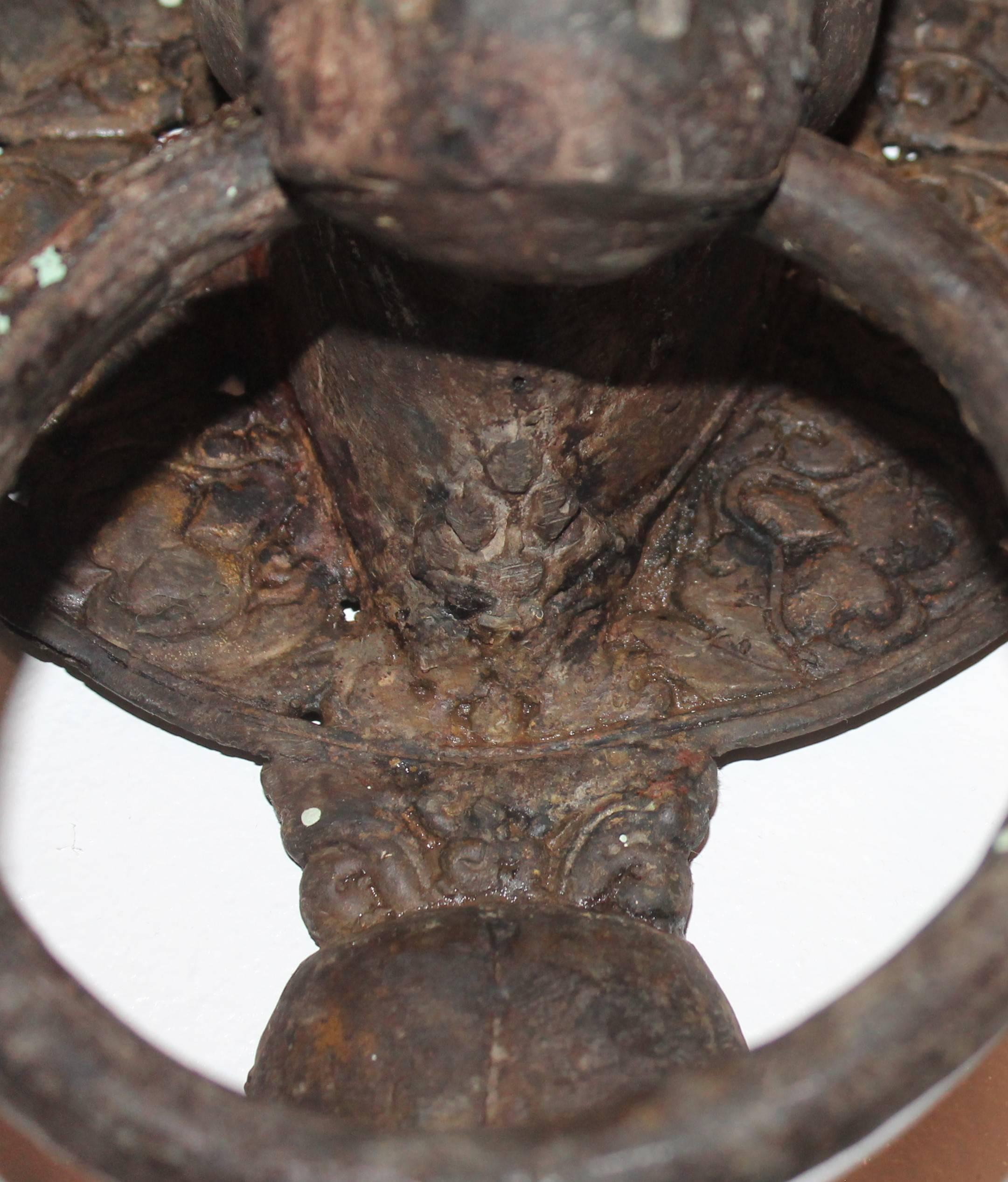 19th Century Spanish Iron Bull Door Knocker 1