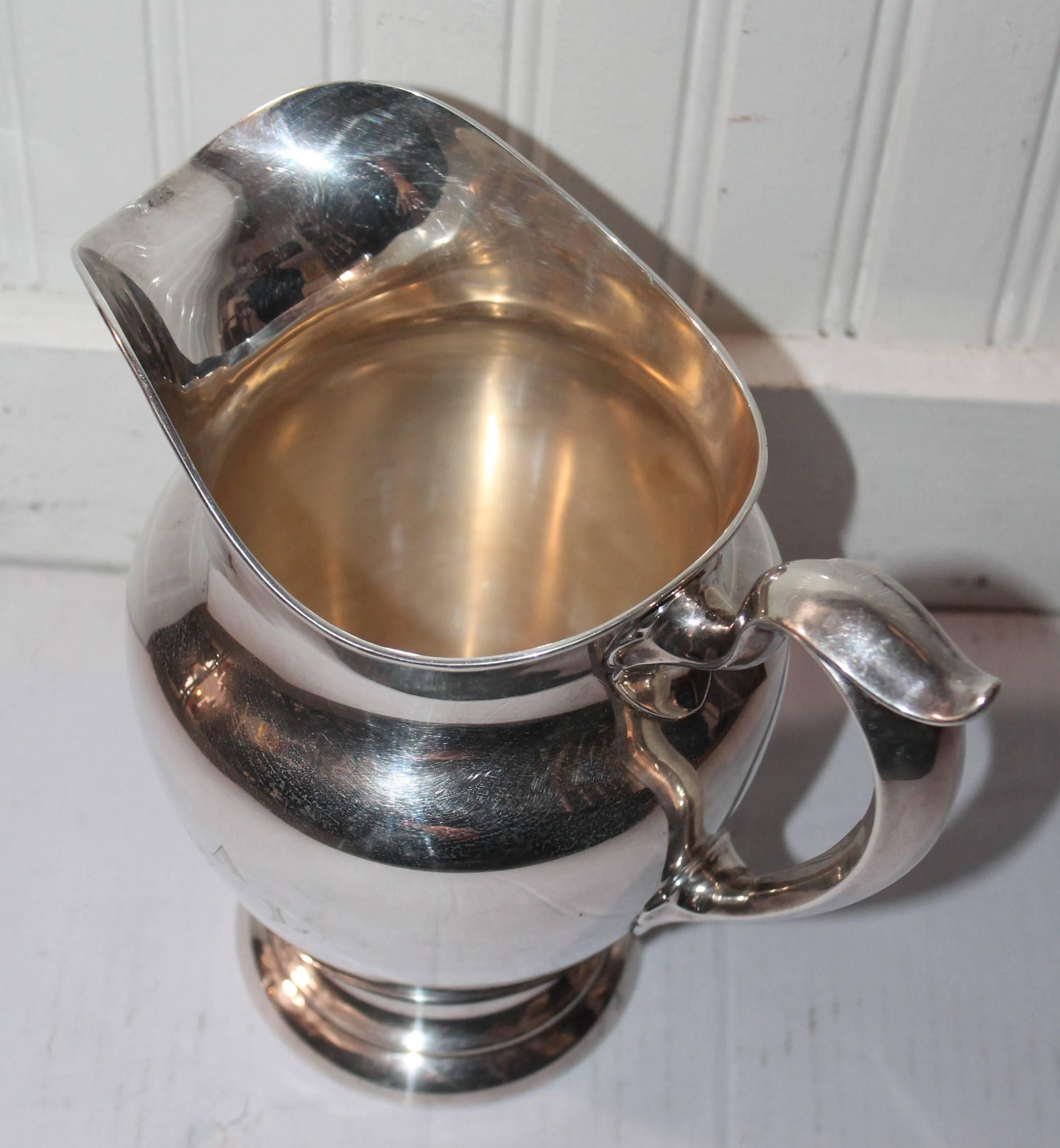 Pair of Sterling Silver Large Water Pitchers 2