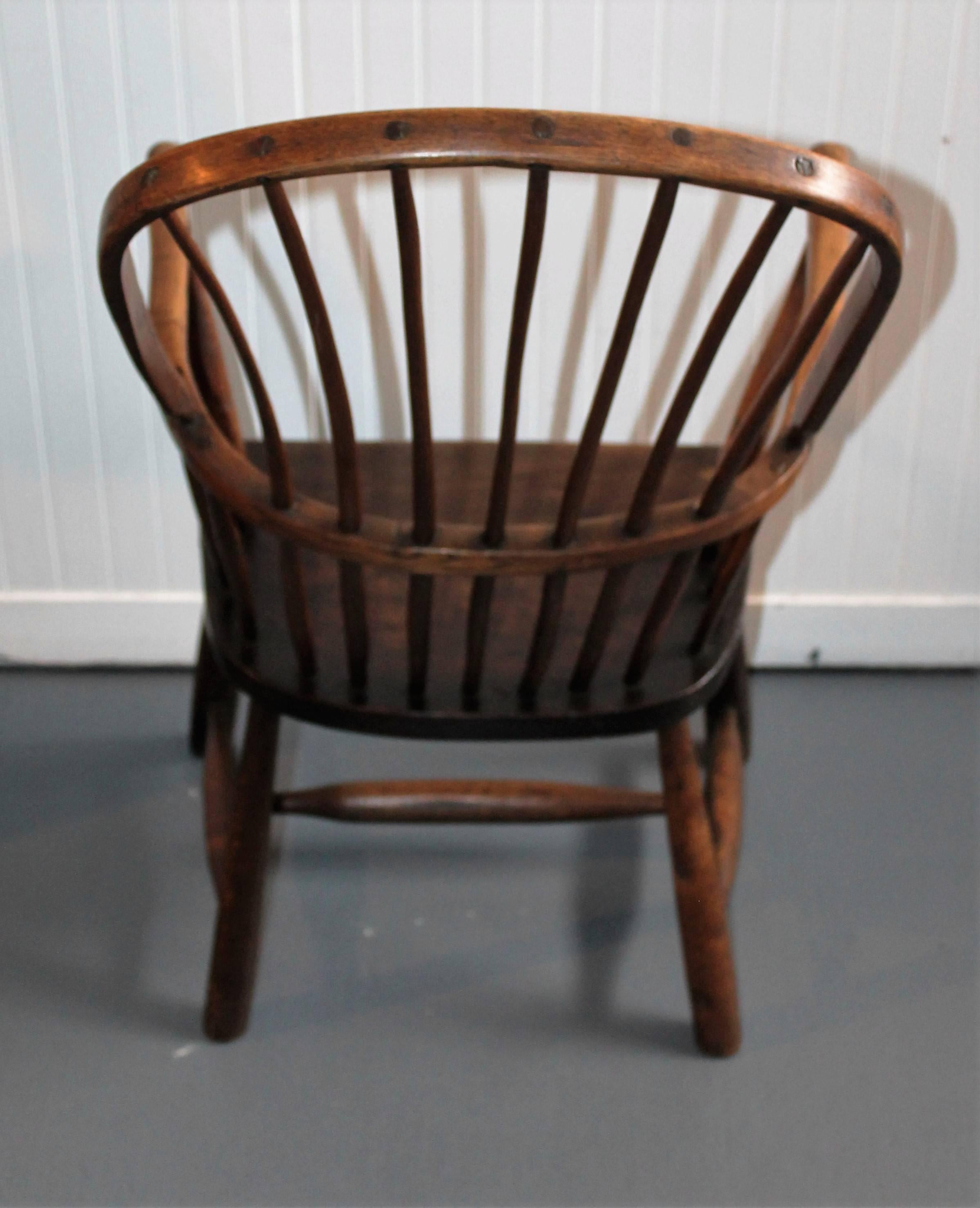 Early 19th Century English High Back Windsor Chair 1