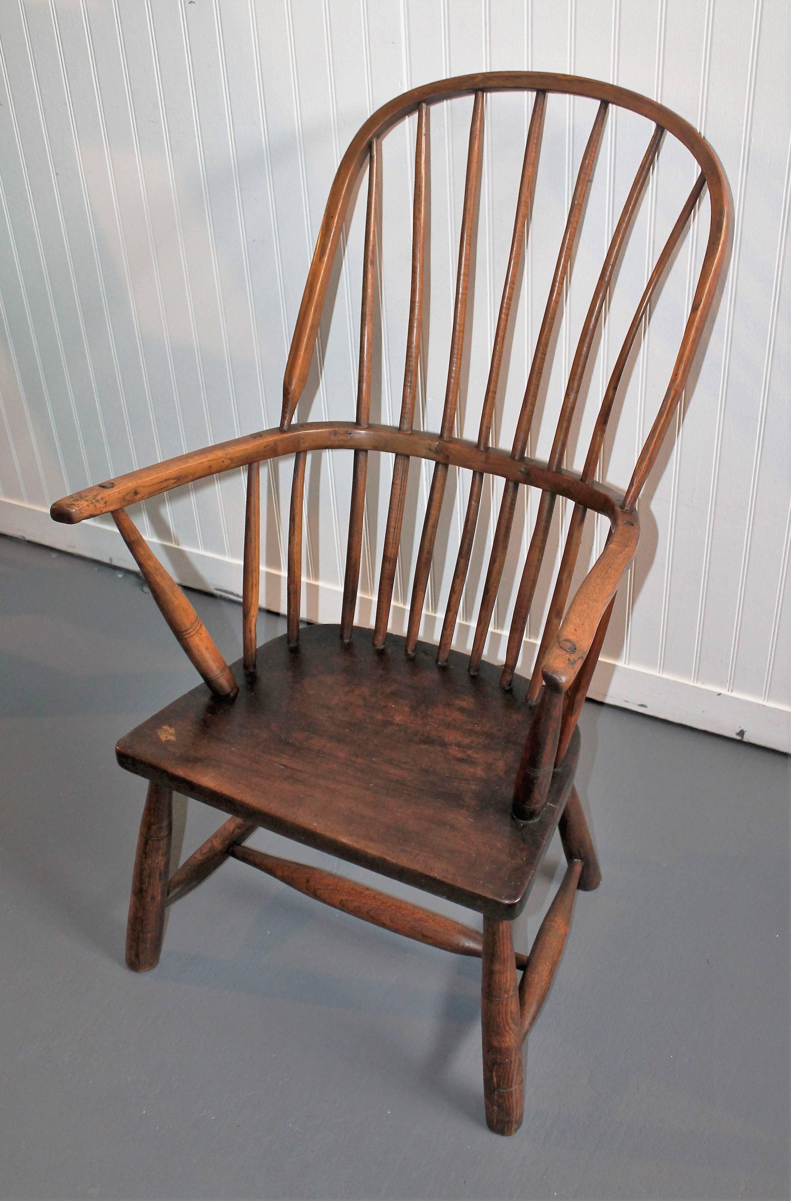 Country Early 19th Century English High Back Windsor Chair