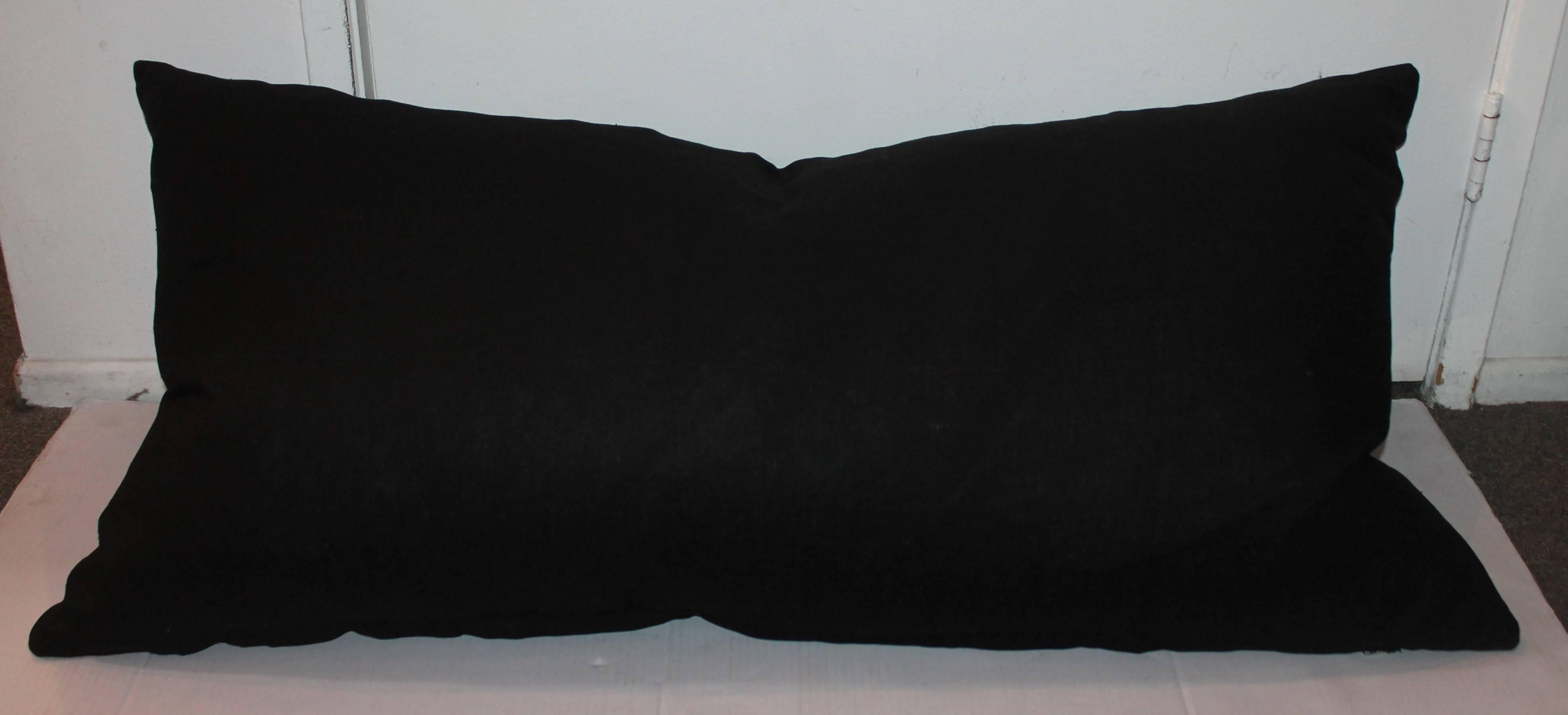 Adirondack Monumental Mexican Serape Weaving Bolster Pillow For Sale