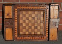 Early 20th Century Rare  Folk Art  WPA Gameboard with Horses and Cows