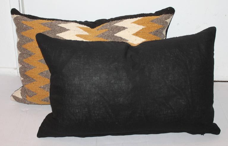 Hand-Woven Navajo Indian Weaving Streak of Lighting Pillows For Sale