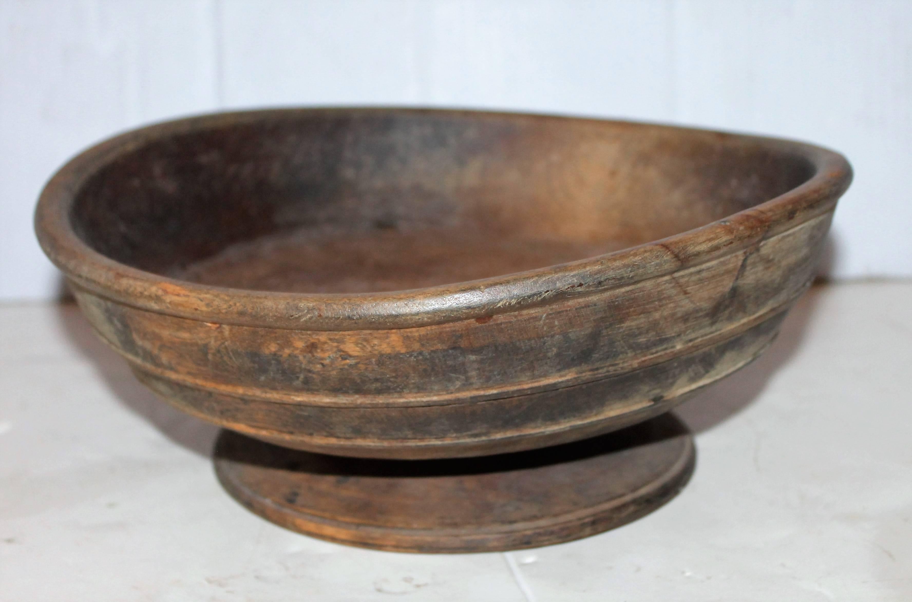 18th Century Treen Bowl Filled with Collection of 30-Piece of Stone Fruit In Excellent Condition In Los Angeles, CA