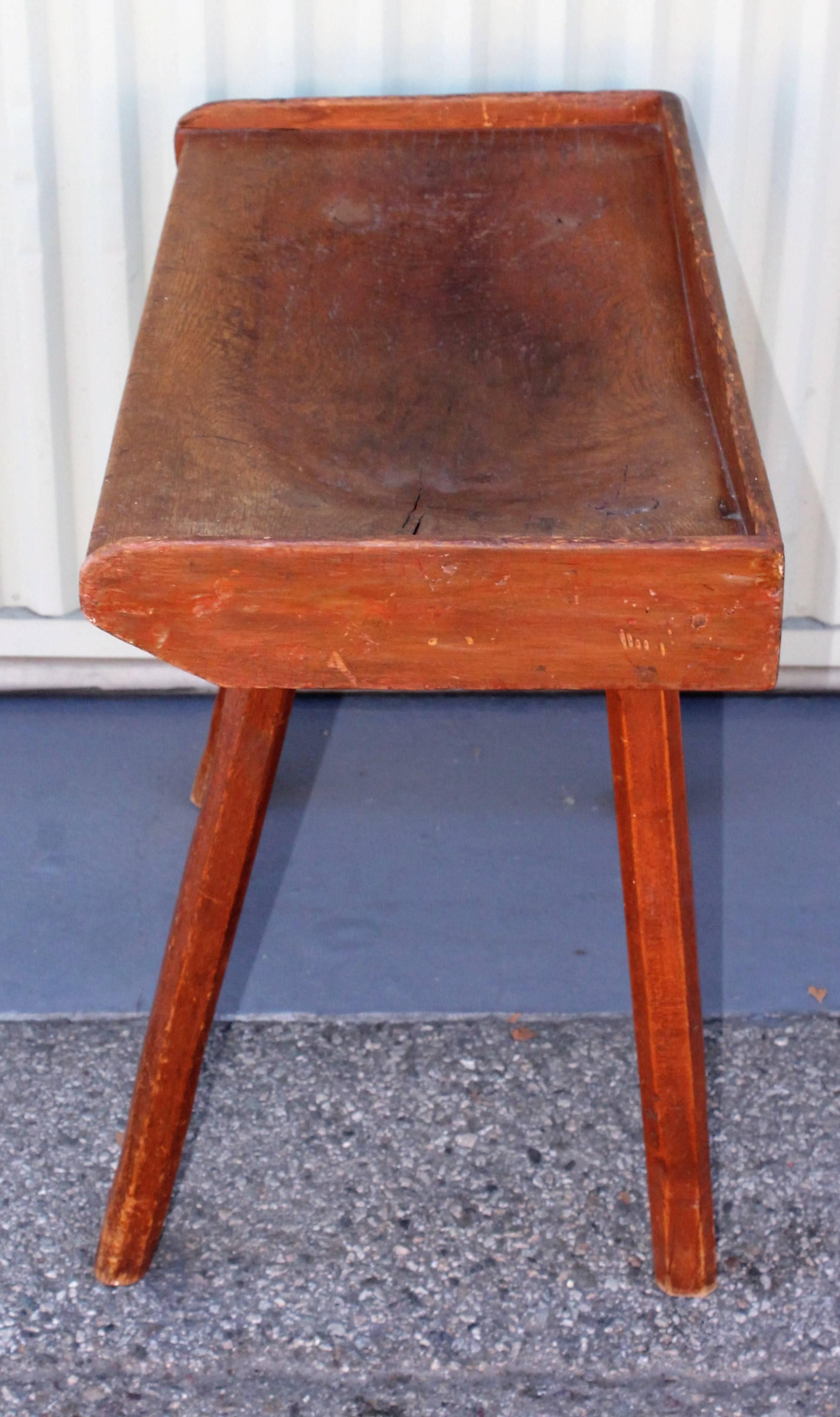 American 19th Century Butcher Block Side Table For Sale