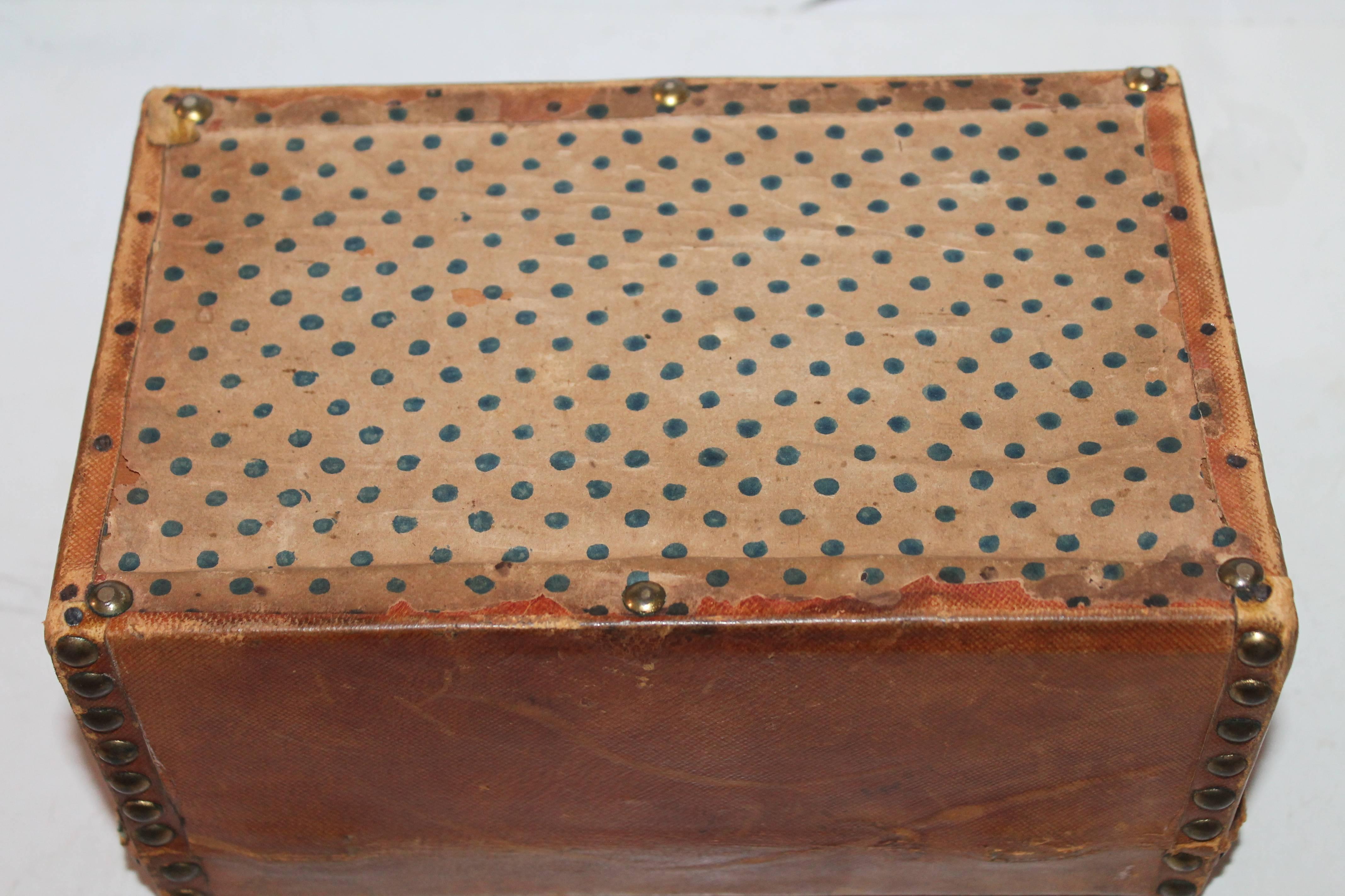 Early 19th Century Leather Covered Document Box from Boston 1