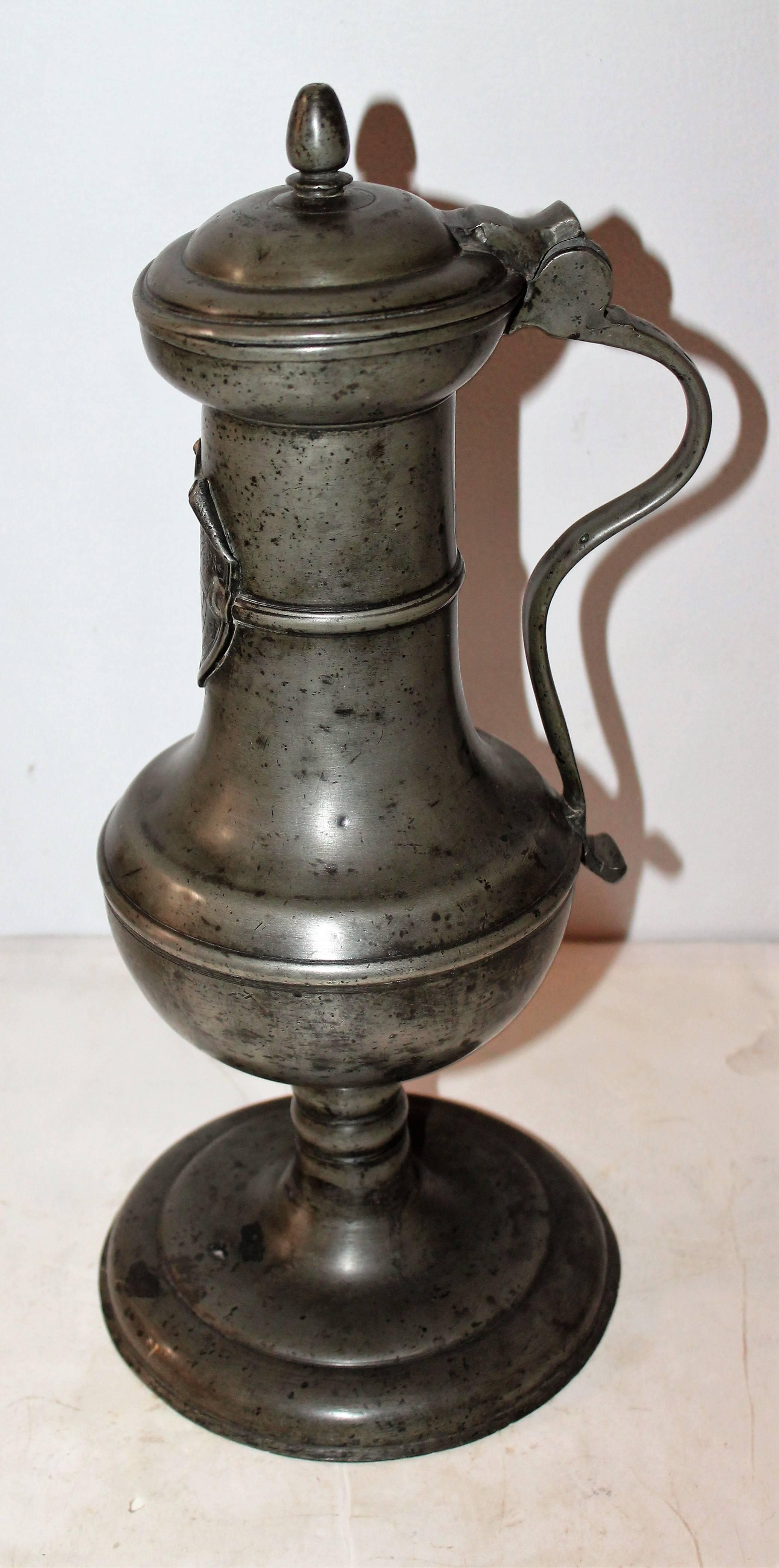 American Classical 17th Century English Monumental Pewter Urn / Stein