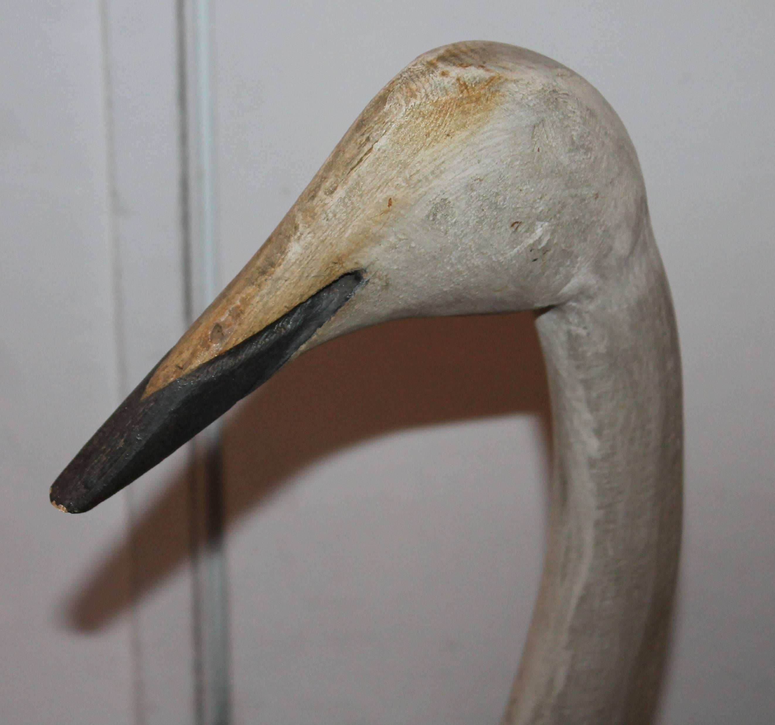 Country 1930s Signed and Dated Hand-Carved Goose Decoy from Diamond, Missouri