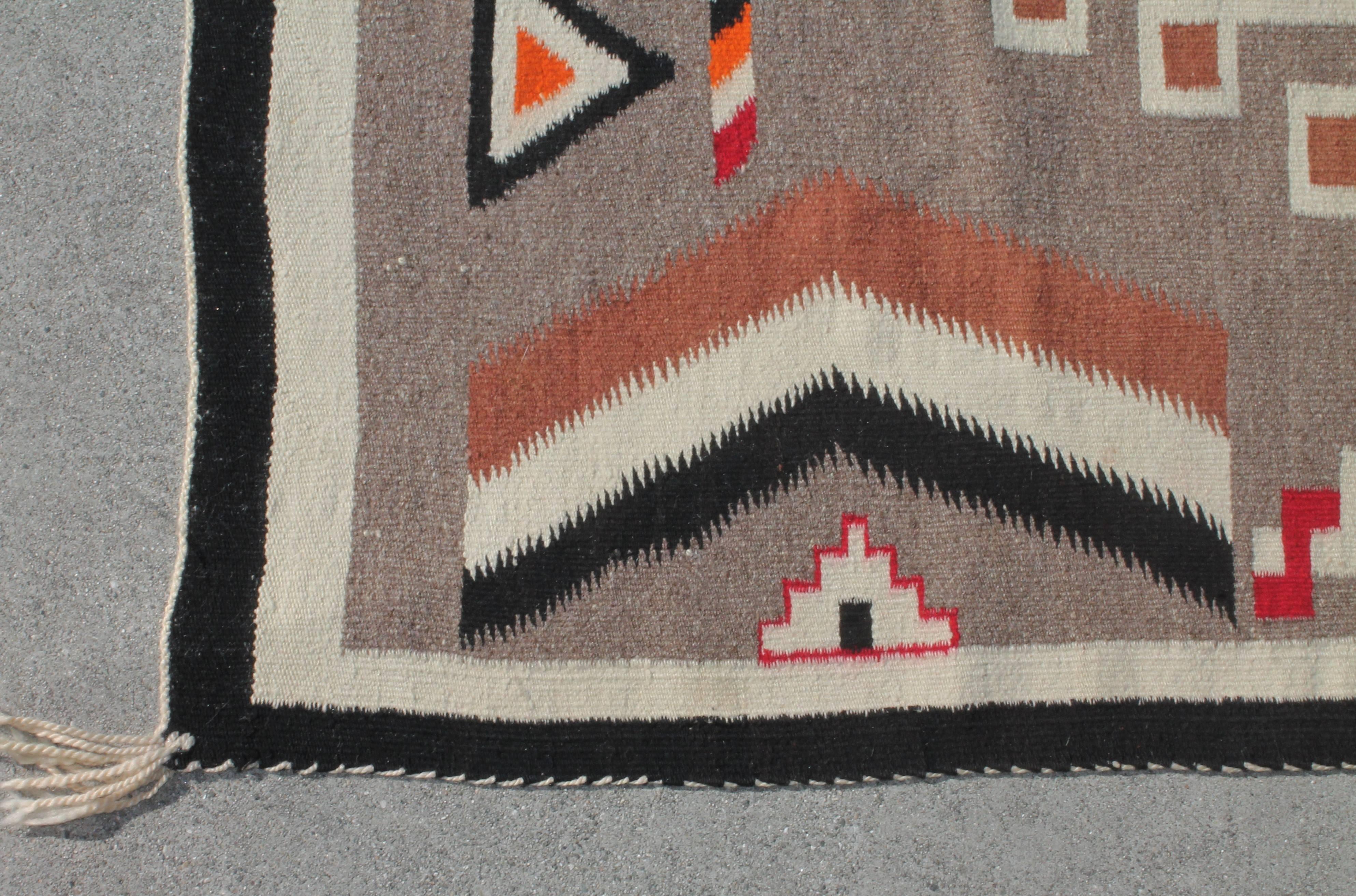 Hand-Woven Early Transitional Navajo Indian Weaving
