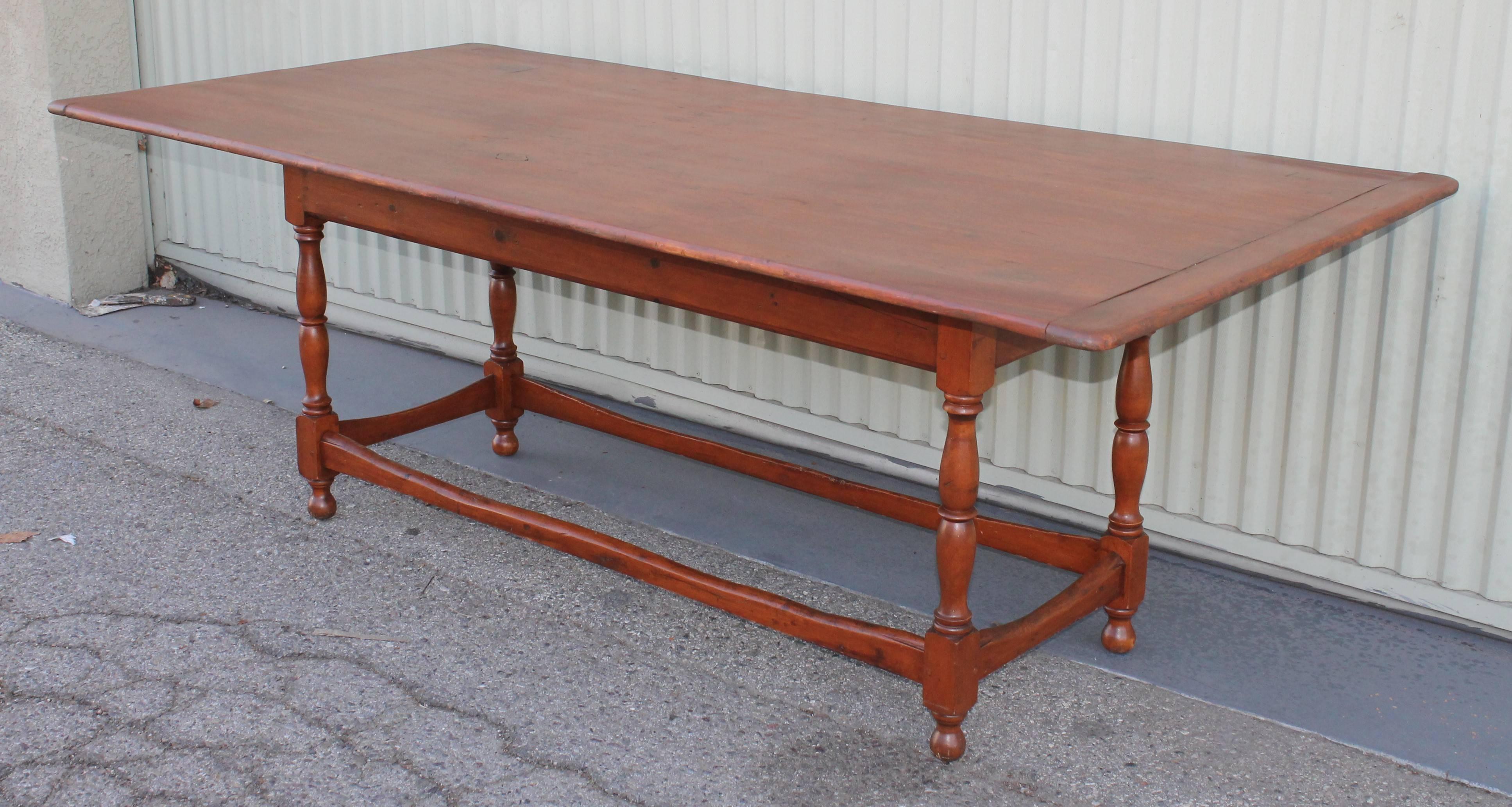 Country Monumental 19th Century Harvest Table from New England