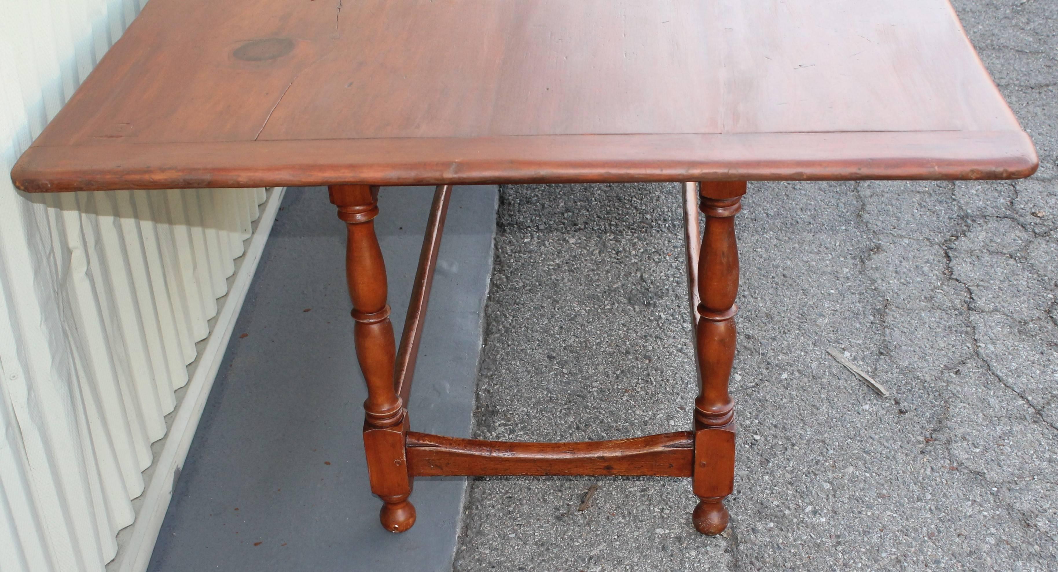 Patinated Monumental 19th Century Harvest Table from New England
