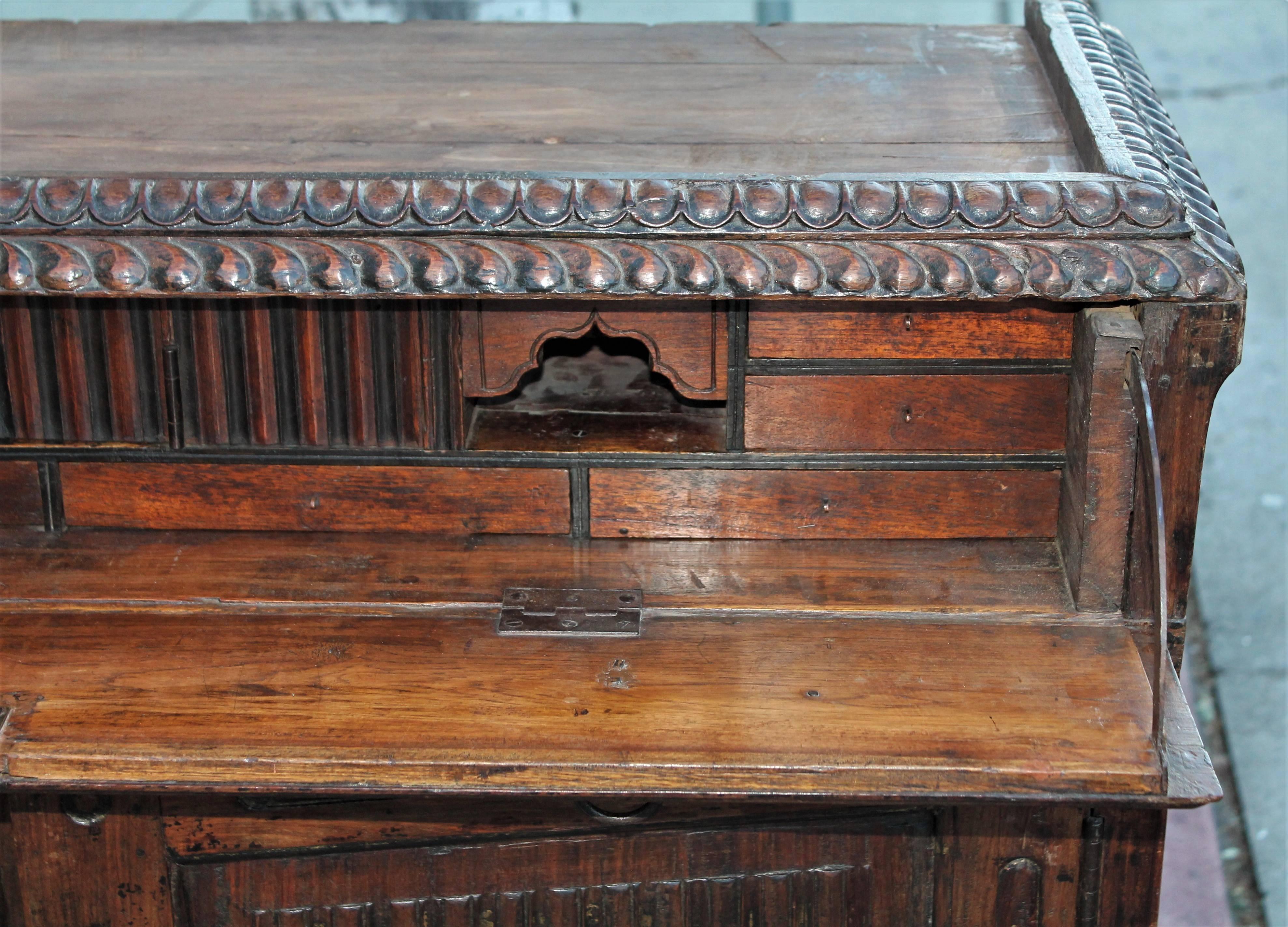 Early 19th Century Hand-Carved Two-Piece Wall Cupboard 1