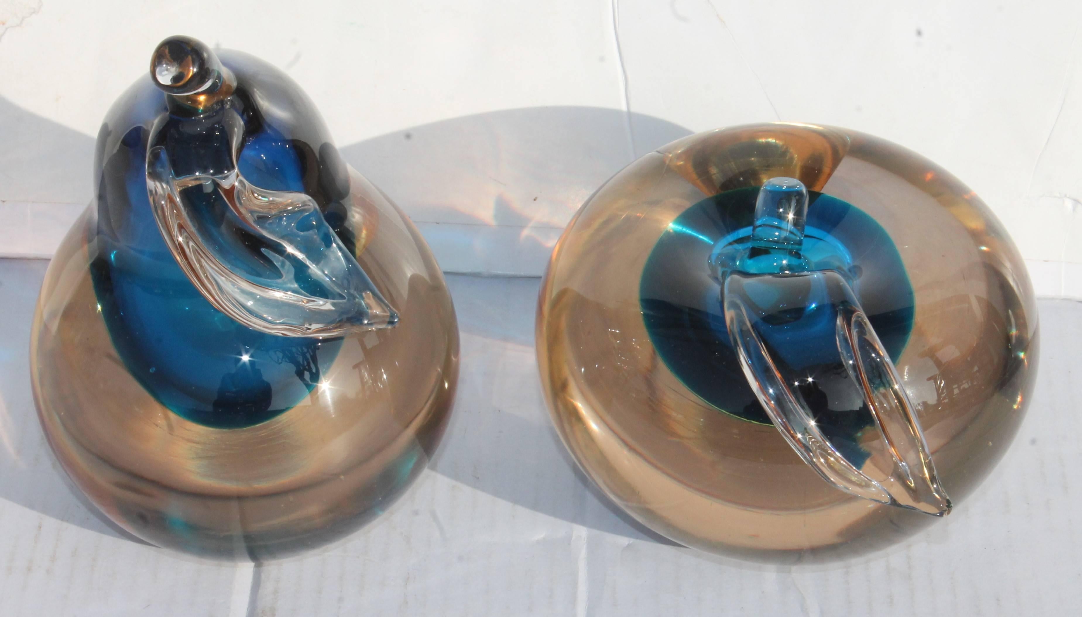 Italian Monumental Rare Murano Art Glass Bookends