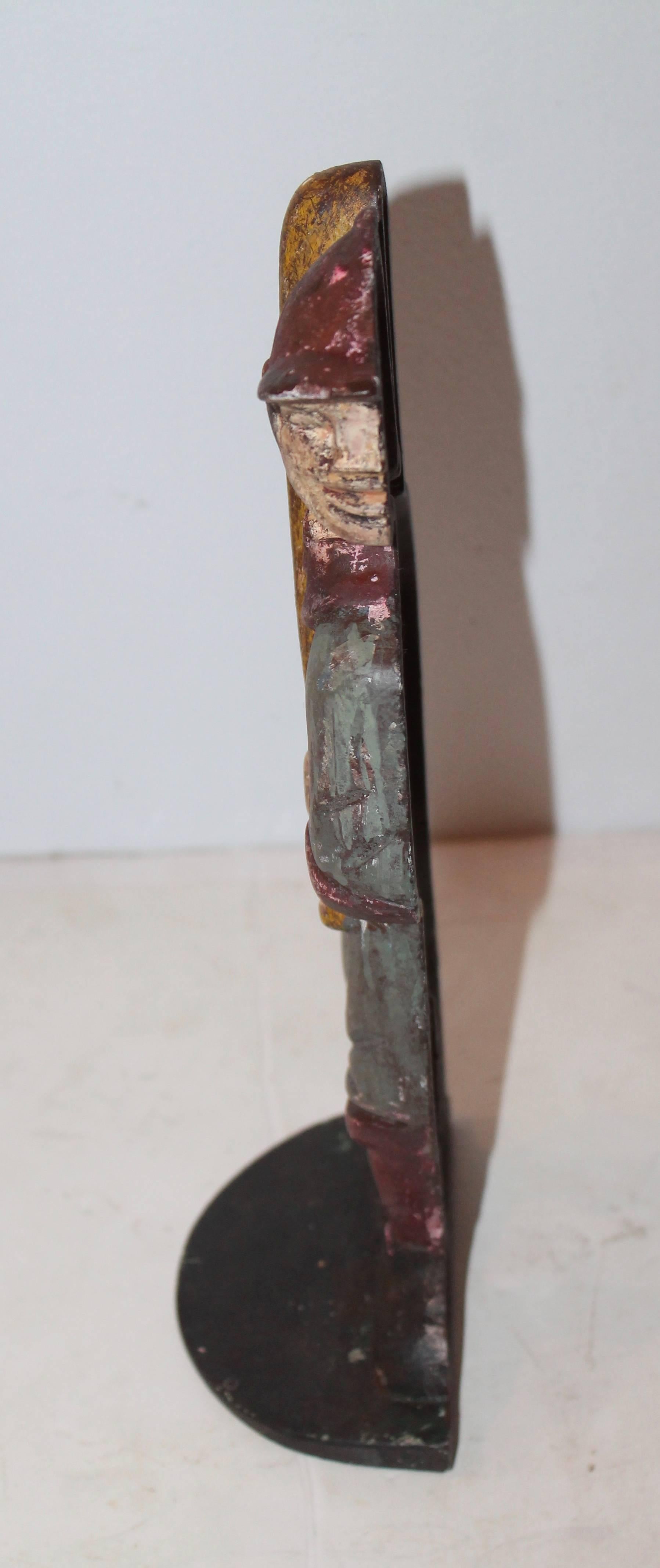 Hand-Painted Painted Baseball Player Iron Doorstop