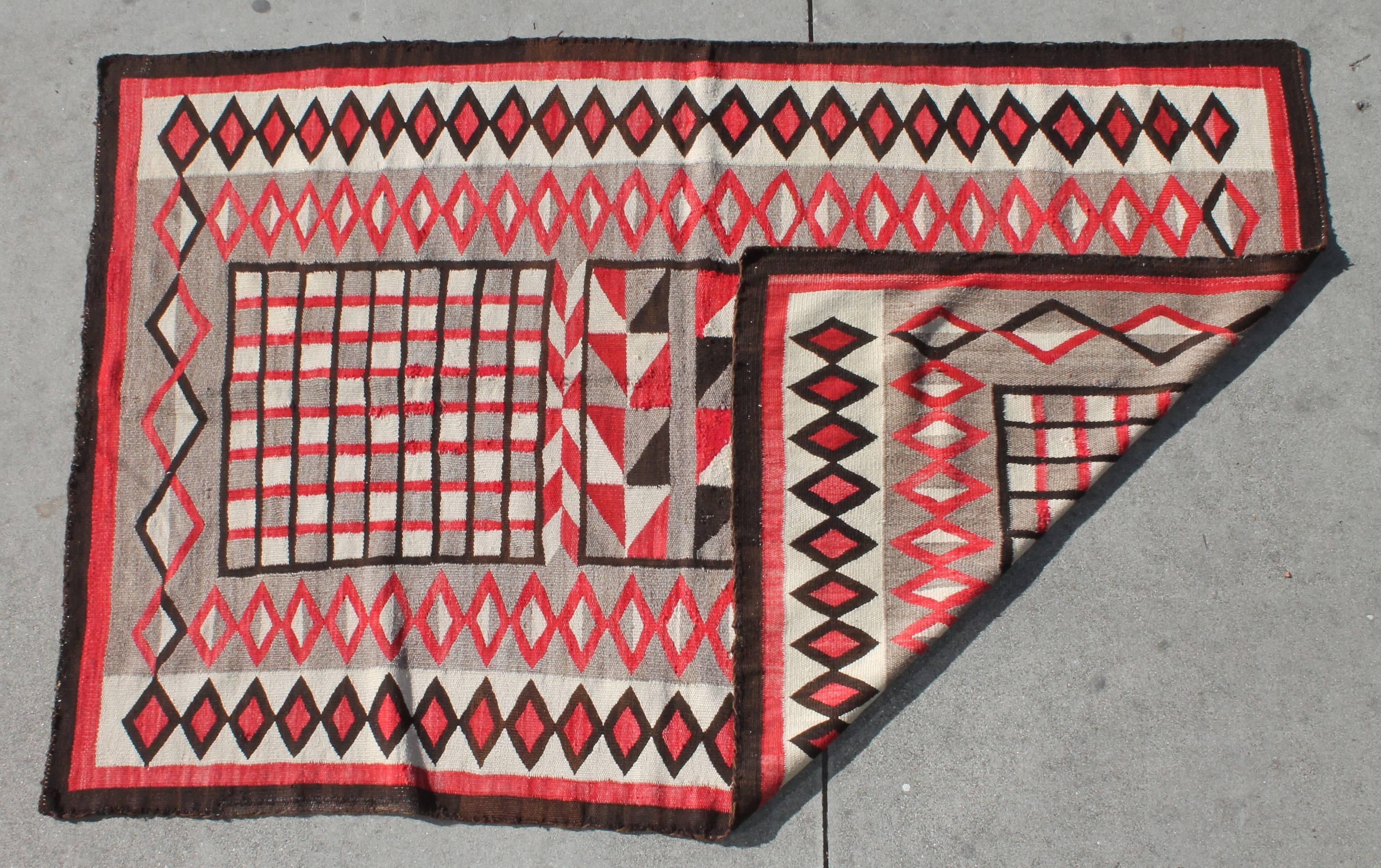 Early 20th Century Ganada Geometric Navajo Rug In Excellent Condition In Los Angeles, CA