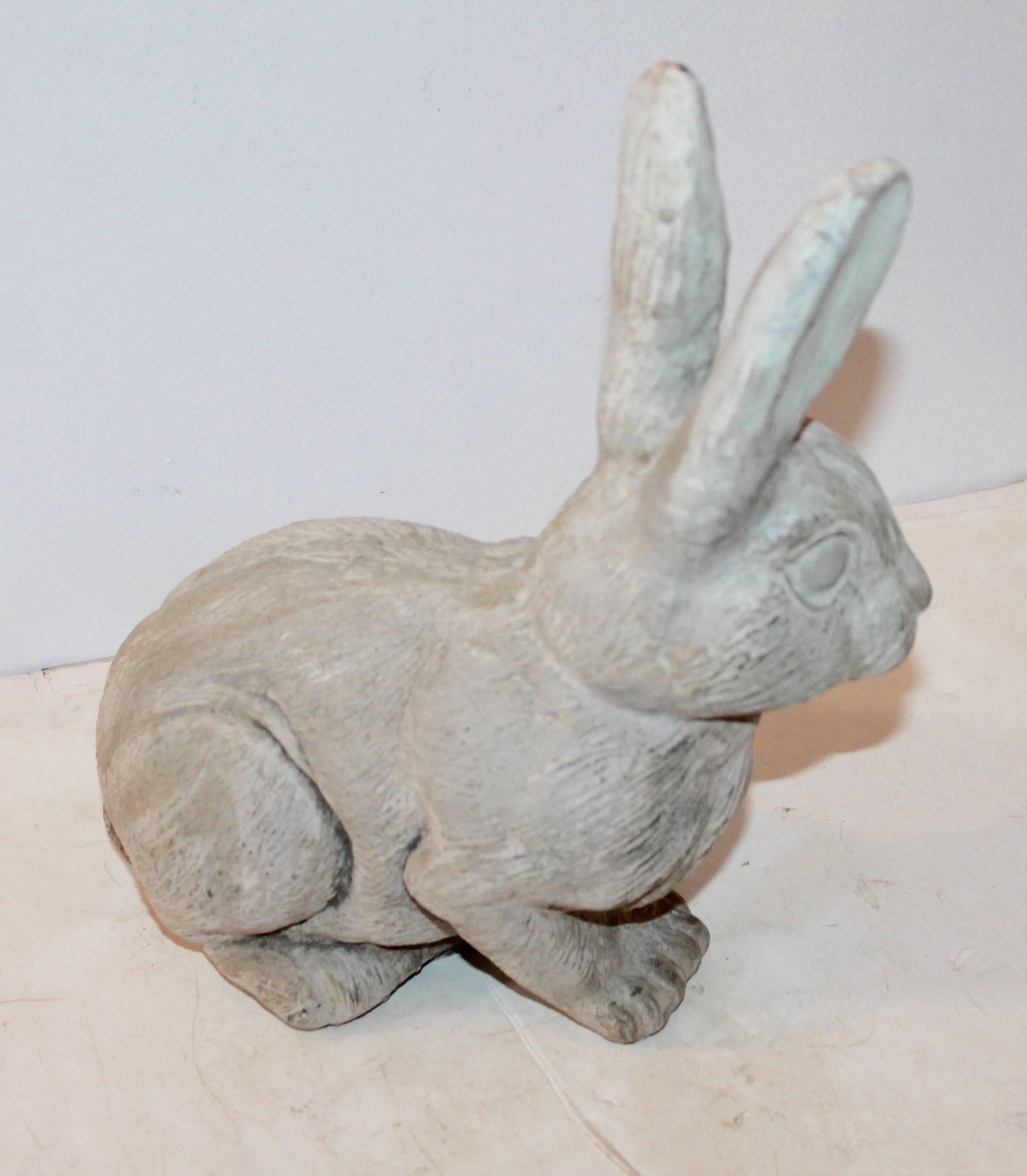 concrete rabbit statue