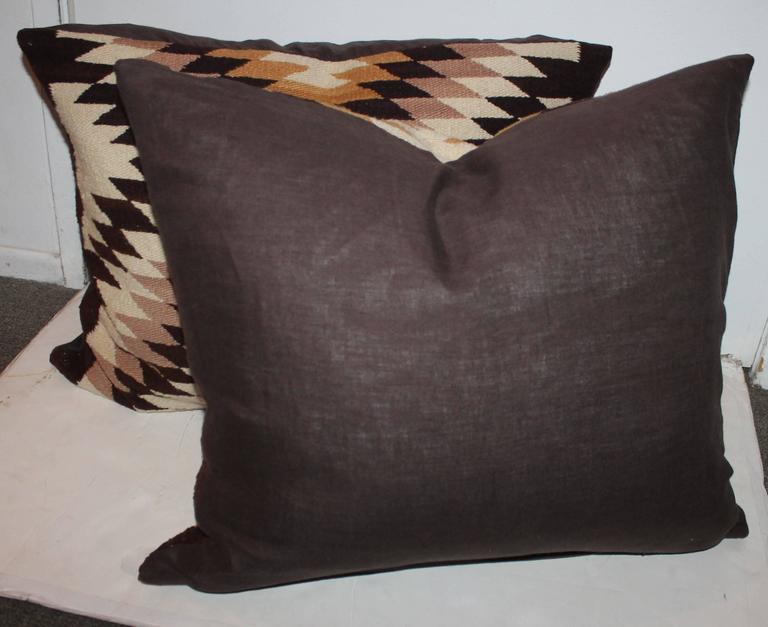 Hand-Woven Pair of Eye Dazzlers  Navajo Indian Weaving Pillows For Sale